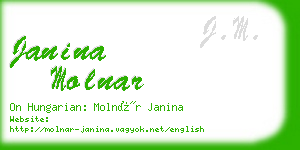 janina molnar business card